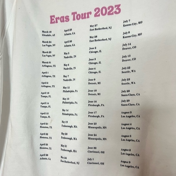 Taylor Swift Eras Tour 2023 It Was Rare I was There Crew Neck Sweatshirt XL - Picture 5 of 5